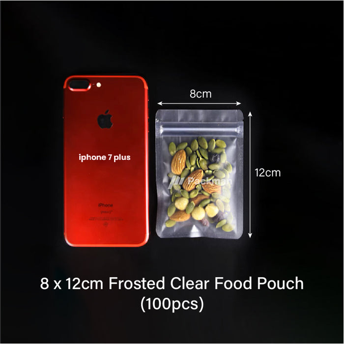 8 x 12cm Frosted Clear Food Pouch (100pcs)