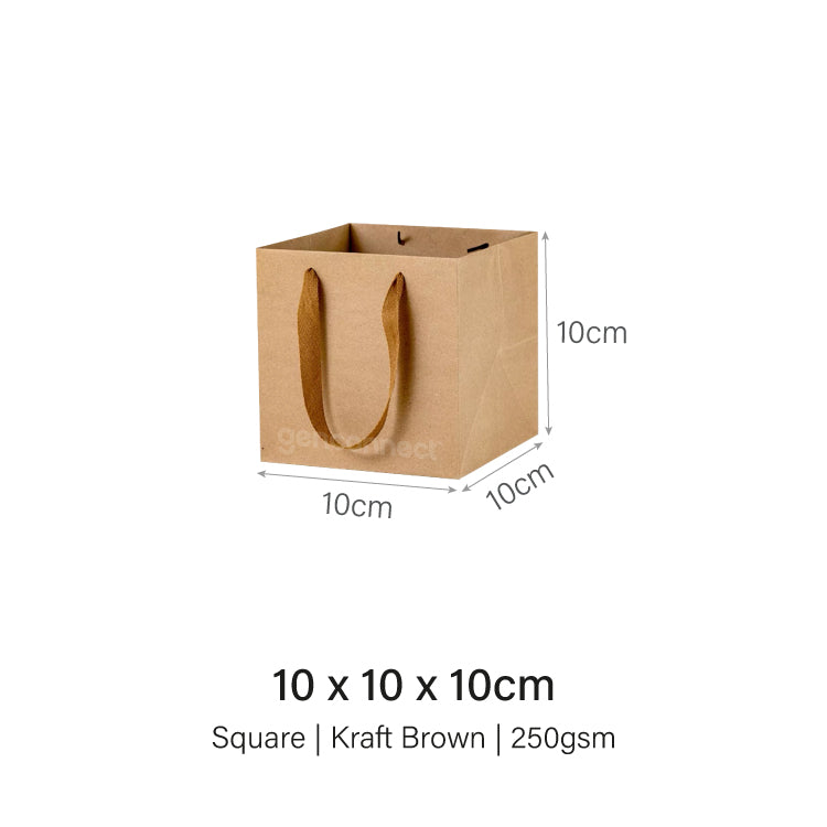 10 x 10 x 10cm Extra Thick Kraft Square Paper Bag (100pcs)
