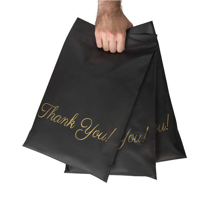 Black Thank you Poly Mailer with Handle (100pcs)