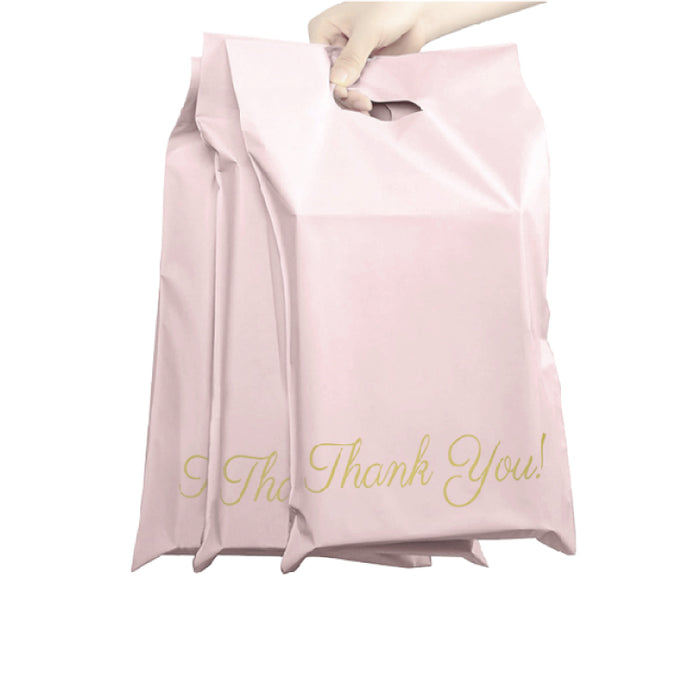 Pink Thank you Poly Mailer with Handle (100pcs)