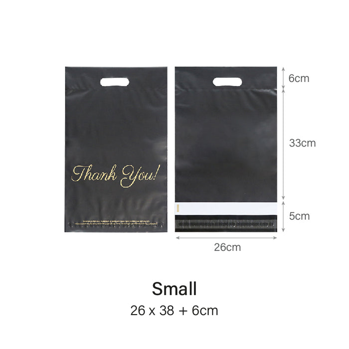 Black Thank you Poly Mailer with Handle (100pcs)
