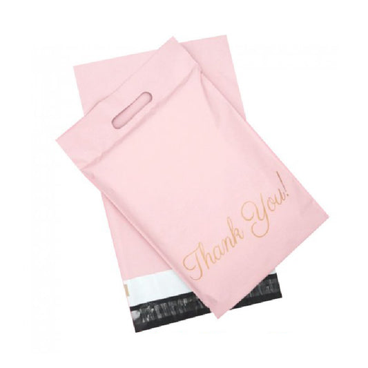 Pink Thank you Poly Mailer with Handle (100pcs)