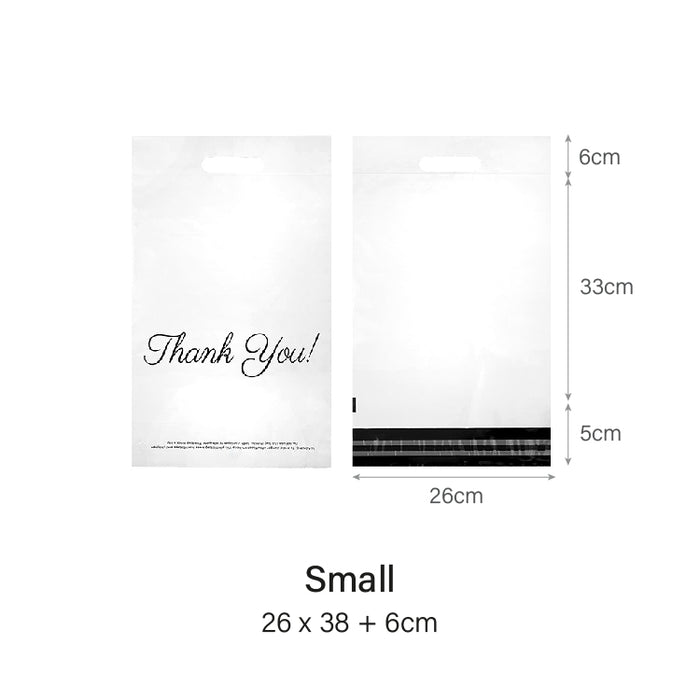 White Thank you Poly Mailer with Handle (100pcs)