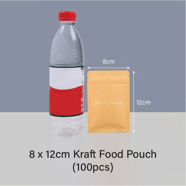 8 x 12cm Kraft Food Pouch (100pcs)