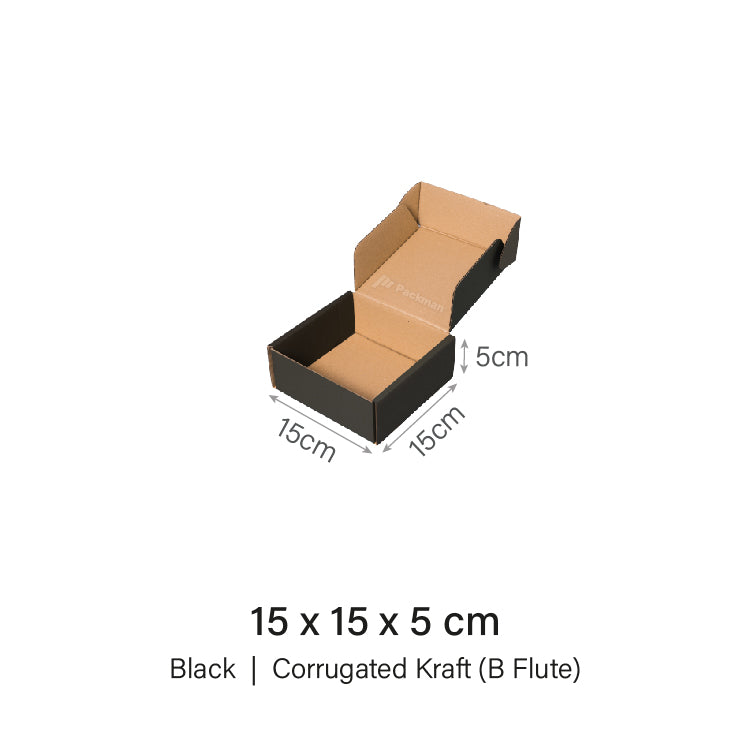 15 x 15 x 5cm Black Mailing Box (50pcs)