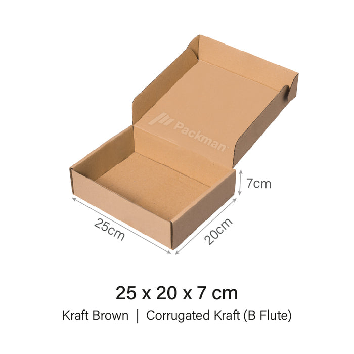 25 x 20 x 7cm Kraft Brown Mailing Box (50pcs)