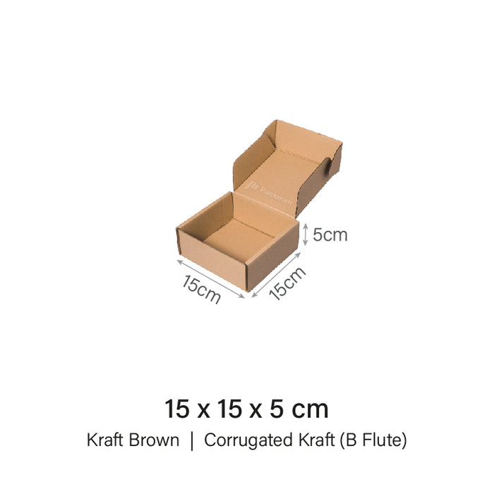 15 x 15 x 5cm Kraft Brown Mailing Box (50pcs)