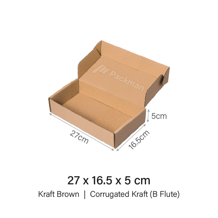 27 x 16.5 x 5cm Kraft Brown Mailing Box (50pcs)