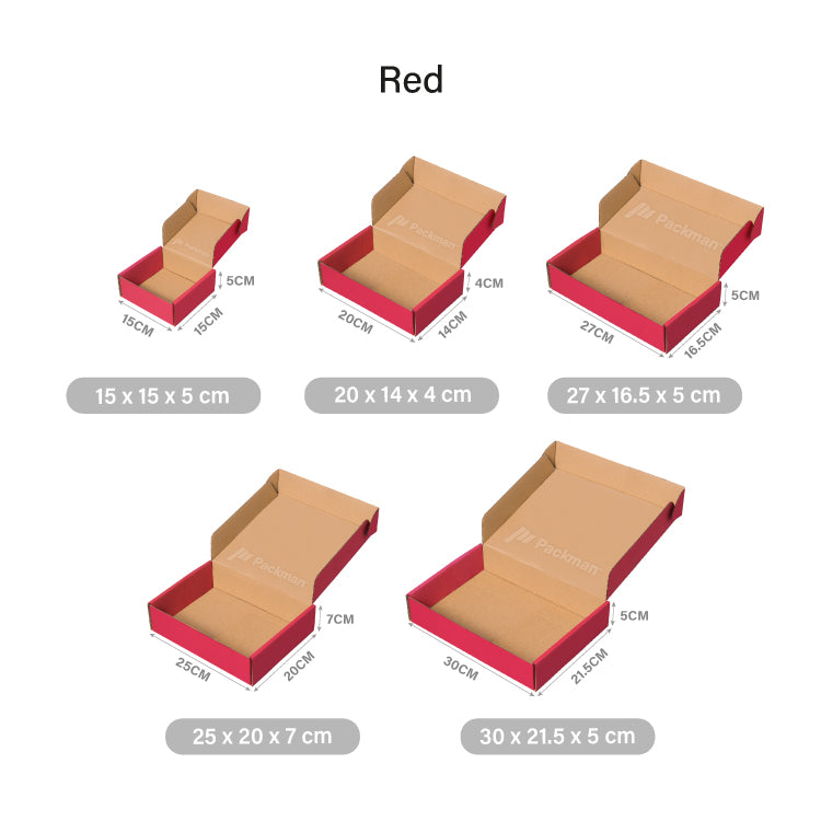 15 x 15 x 5cm Red Mailing Box (50pcs)