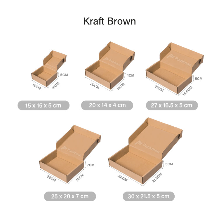 15 x 15 x 5cm Kraft Brown Mailing Box (50pcs)