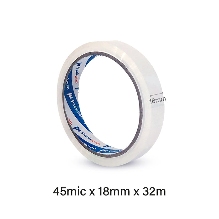 18mm x 32m Clear OPP Packing Tape (12 Rolls)