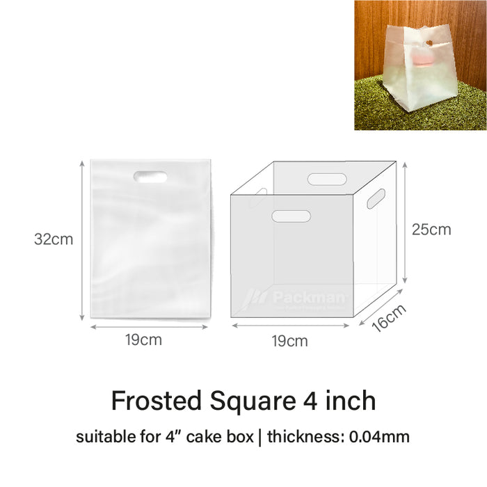 4" Frosted Square Carrier Bag (50pcs)