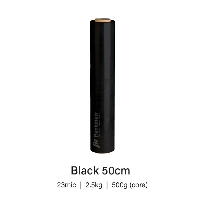 50cm Black Stretch Wrap (6Rolls)