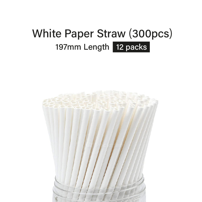 White Paper Straw (300pcs)