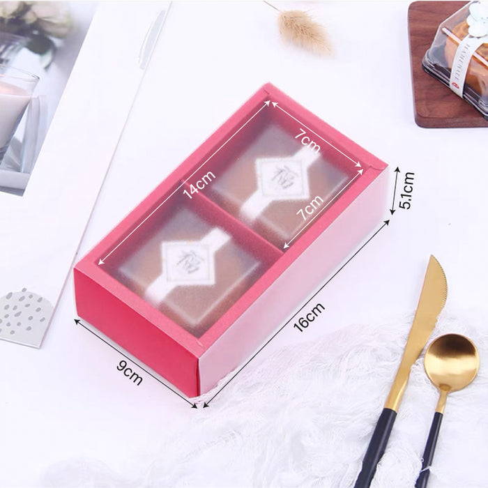 2-Slot Red Mooncake Kraft Cavity Box (10pcs)