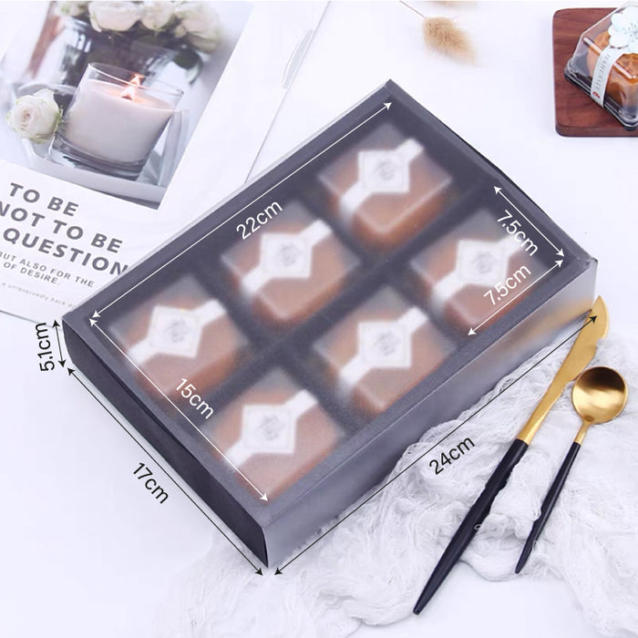 6-Slot Black Mooncake Kraft Cavity Box (10pcs)