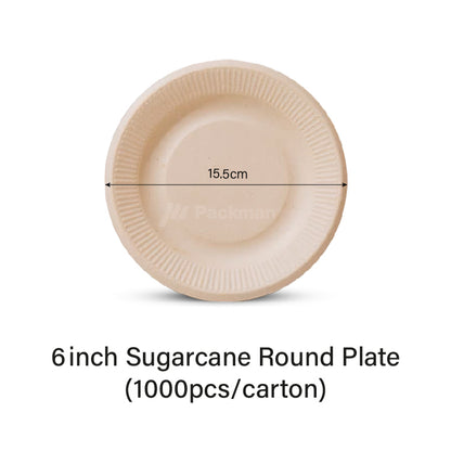 6inch Sugarcane Plate (1000pcs)
