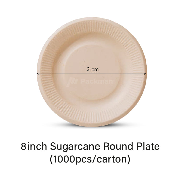 8inch Sugarcane Plate (1000pcs)