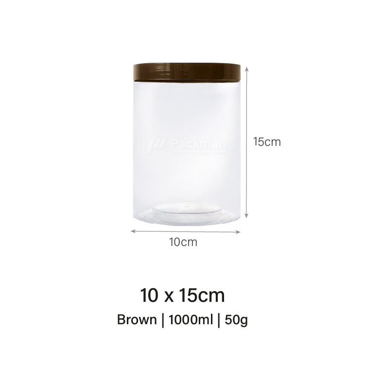 10 x 15cm Brown Plastic Jar (48pcs)