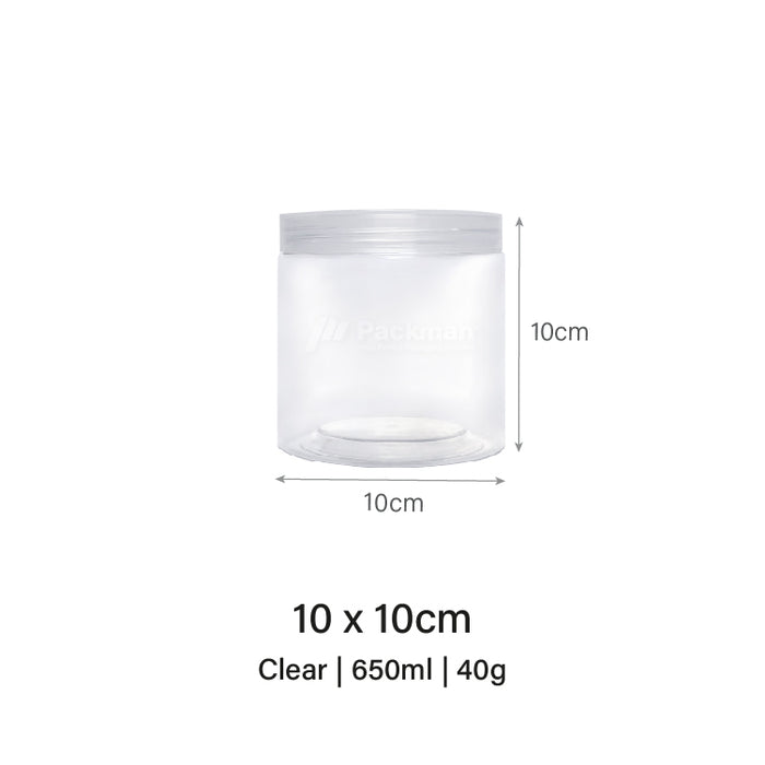10 x 10cm Clear Plastic Jar (48pcs)