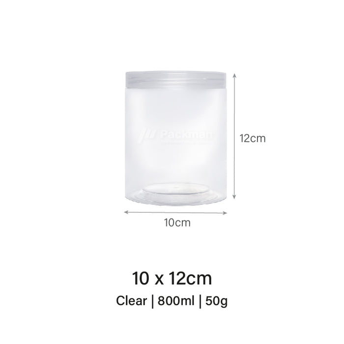 10 x 12cm Clear Plastic Jar (48pcs)