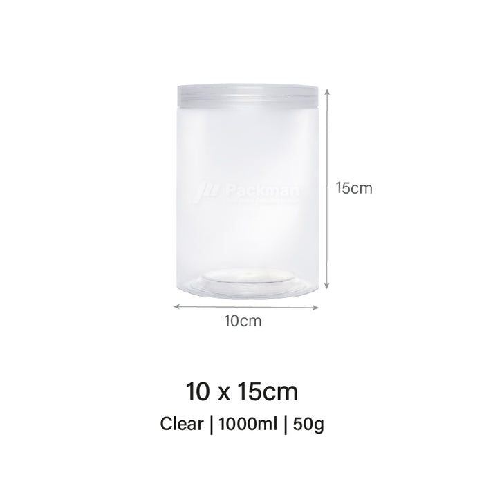 10 x 15cm Clear Plastic Jar (48pcs)