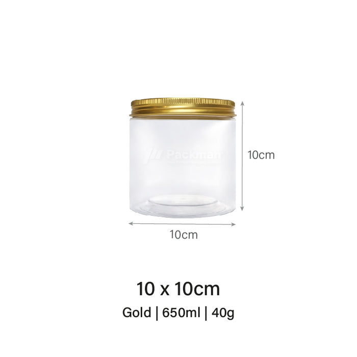10 x 10cm Gold Plastic Jar (48pcs)