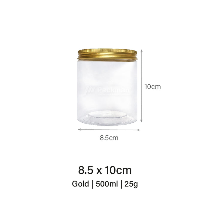8.5 x 10cm Gold Plastic Jar (67pcs)