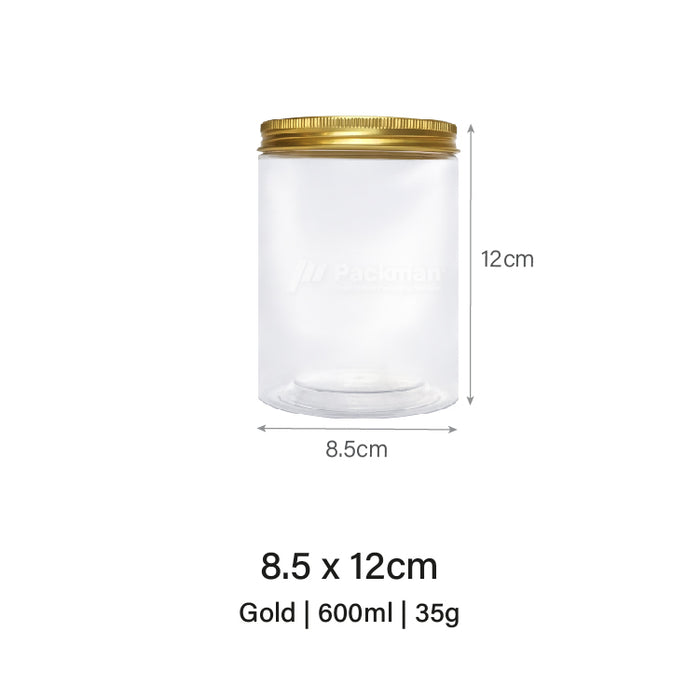 8.5 x 12cm Gold Plastic Jar (67pcs)