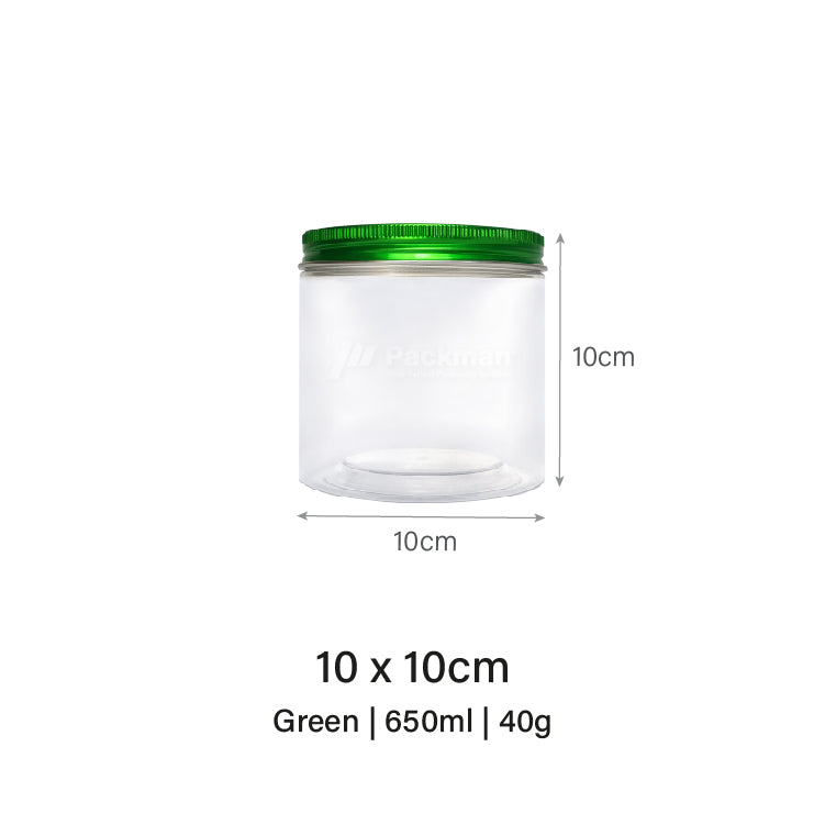 10 x 10cm Green Plastic Jar (48pcs)