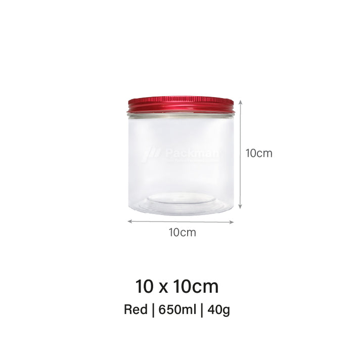 10 x 10cm Red Plastic Jar (48pcs)