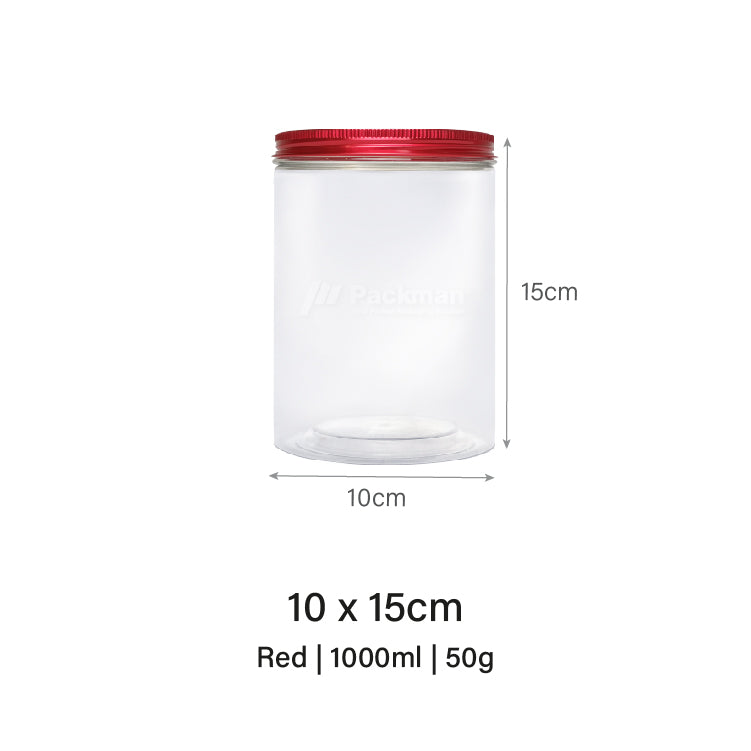 10 x 15cm Red Plastic Jar (48pcs)