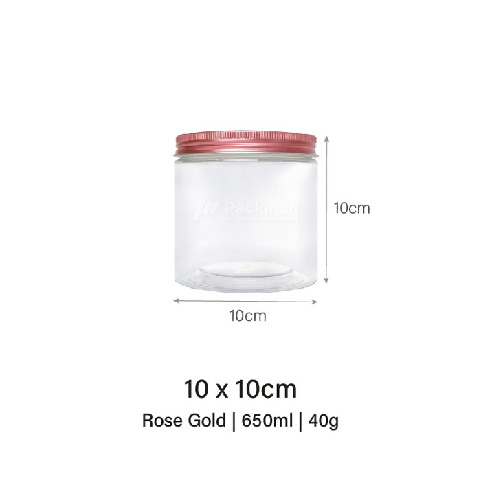 10 x 10cm Rose Gold Plastic Jar (48pcs)
