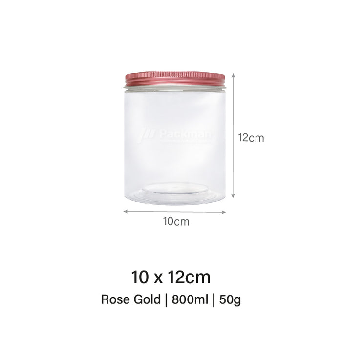 10 x 12cm Rose Gold Plastic Jar (48pcs)