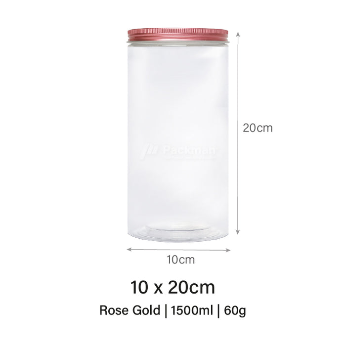 10 x 20cm Rose Gold Plastic Jar (48pcs)