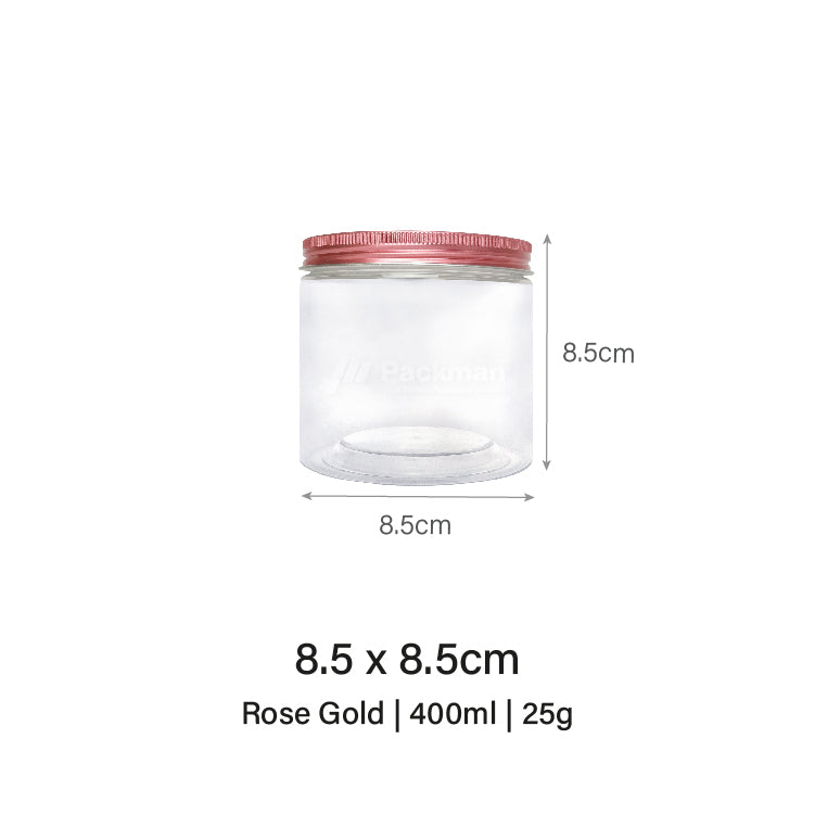 8.5 x 8.5cm Rose Gold Plastic Jar (67pcs)