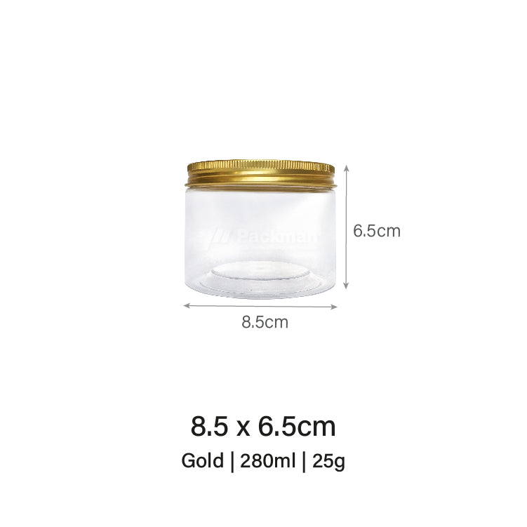 8.5 x 6.5cm Gold Plastic Jar (67pcs)