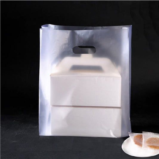 30 x 40cm Clear Hole Frosted Carrier Bag (50pcs)