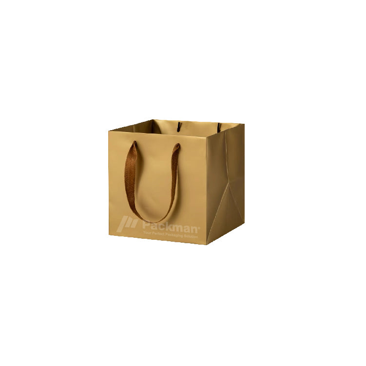 15 x 15 x 15cm Square Gold Paper Bag (100pcs)