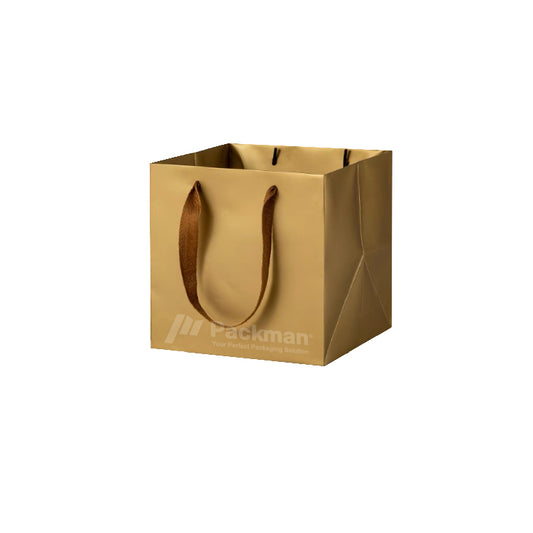 20 x 20 x 20cm Square Gold Paper Bag (100pcs)