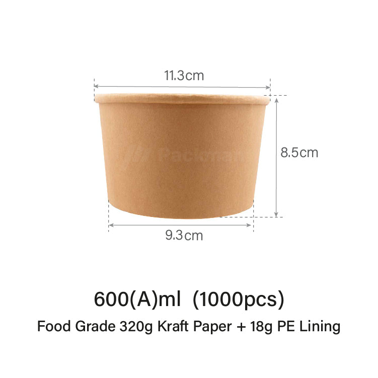 600Aml Kraft Bowl (300pcs)