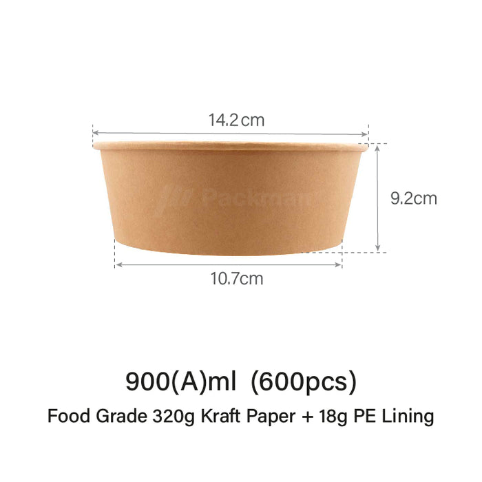 900Aml Kraft Bowl (600pcs)