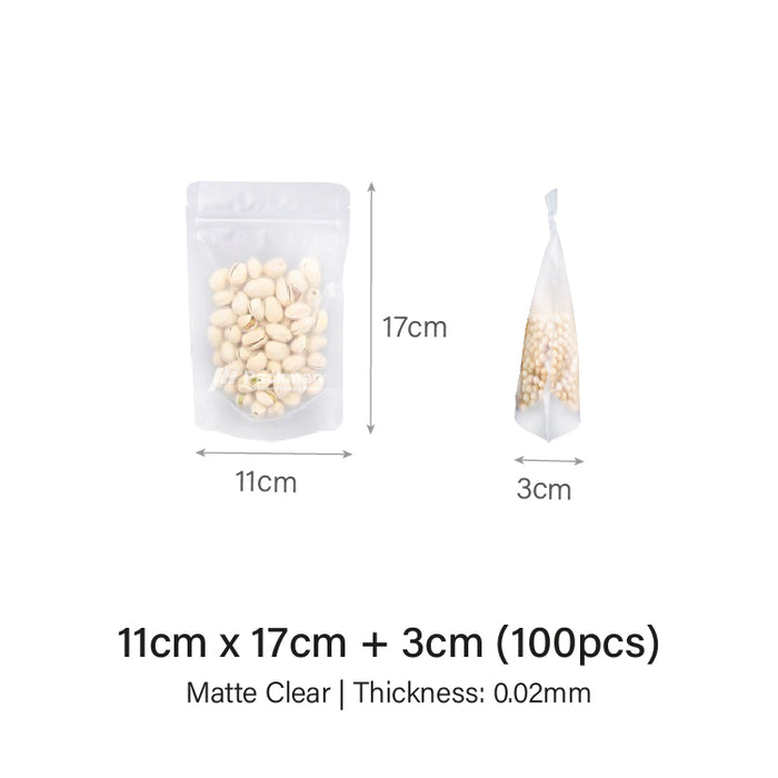 11 x 17cm Matte Clear Standing Pouch (100pcs)