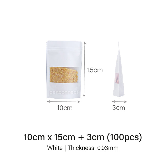 10 x 15cm White Standing Pouch (100pcs)