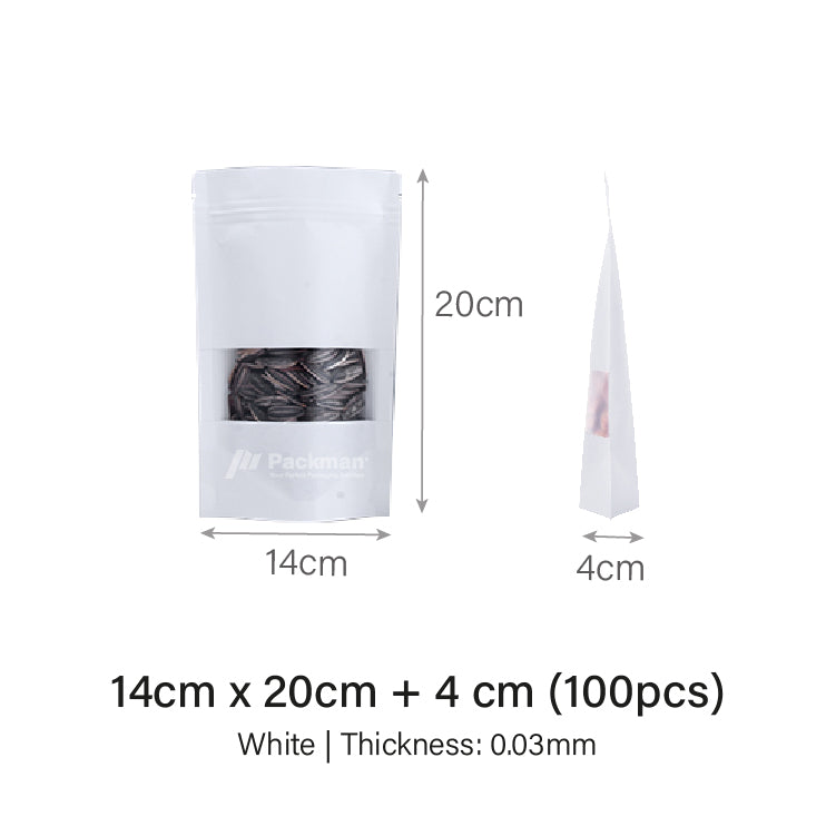 14 x 20cm White Standing Pouch (100pcs)