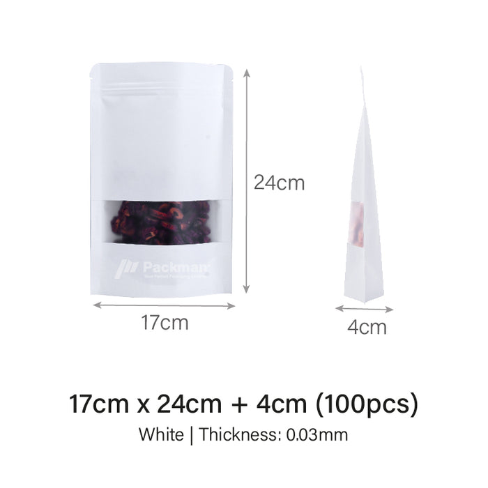 17 x 24cm White Standing Pouch (100pcs)