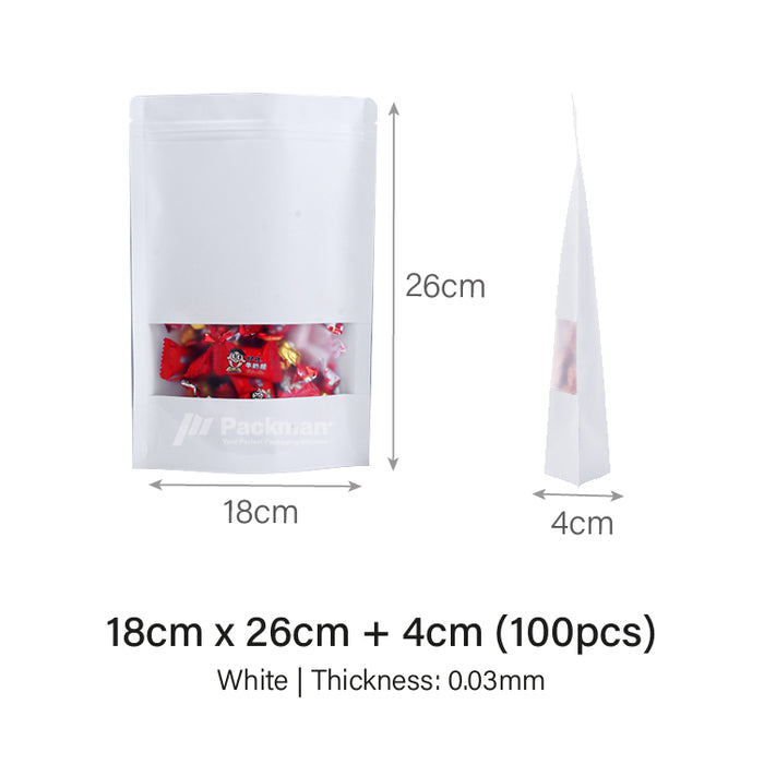 18 x 26cm White Standing Pouch (100pcs)