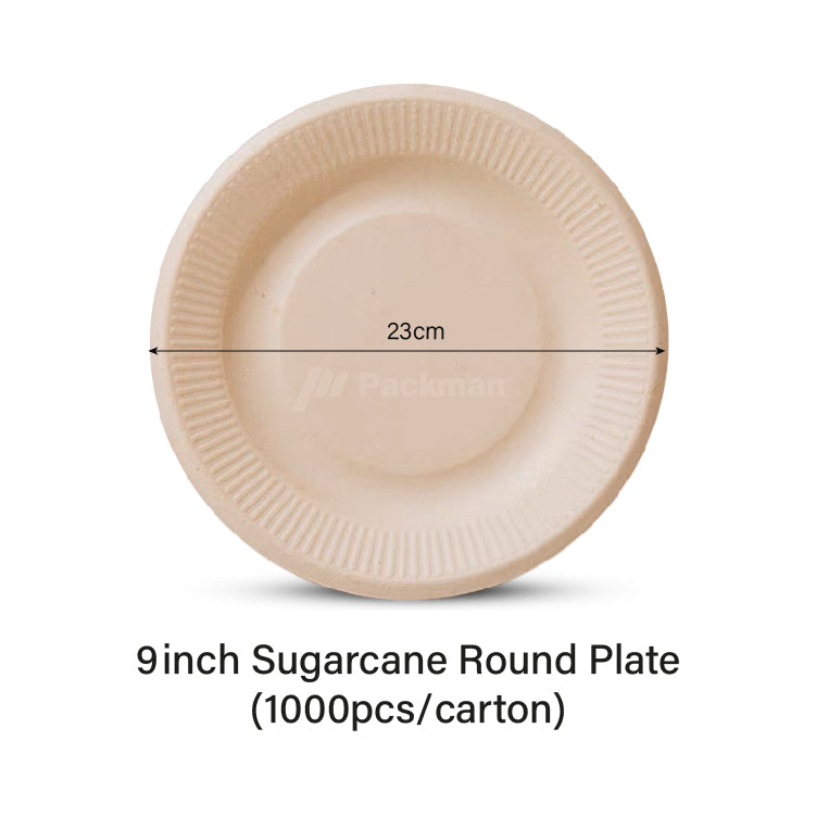 9inch Sugarcane Plate (1000pcs)