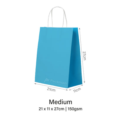 21 x 11 x 27cm Blue Paper Bag (100pcs)