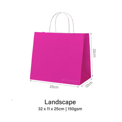 32 x 11 x 25cm Fuchsia Pink Paper Bag (100pcs)